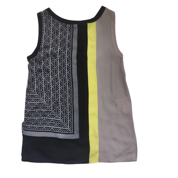 BCBGMaxazria Color Block Contemporary Sleeveless Asymmetrical Cut Out Tunic M - Picture 7 of 13